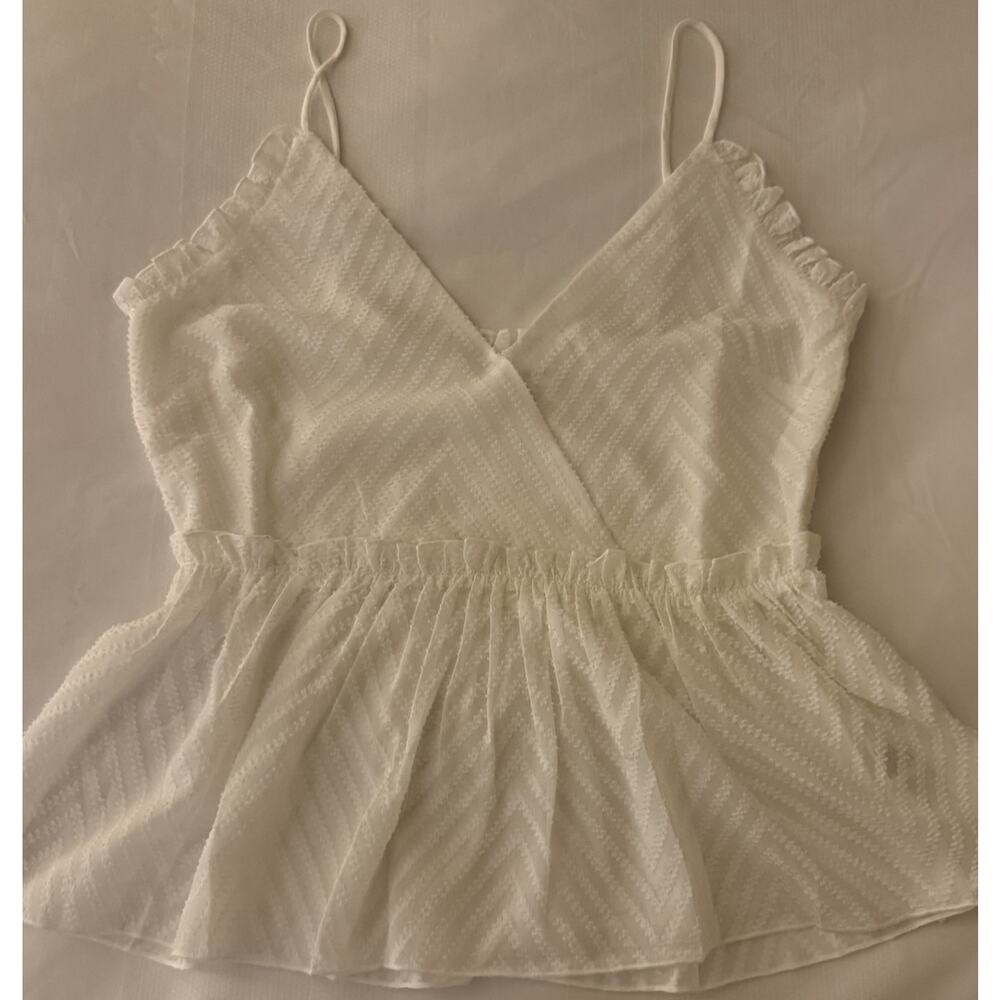 After Market Ivory Textured Ruffle Camisole Blouse Boho Cottogecore Womens Large